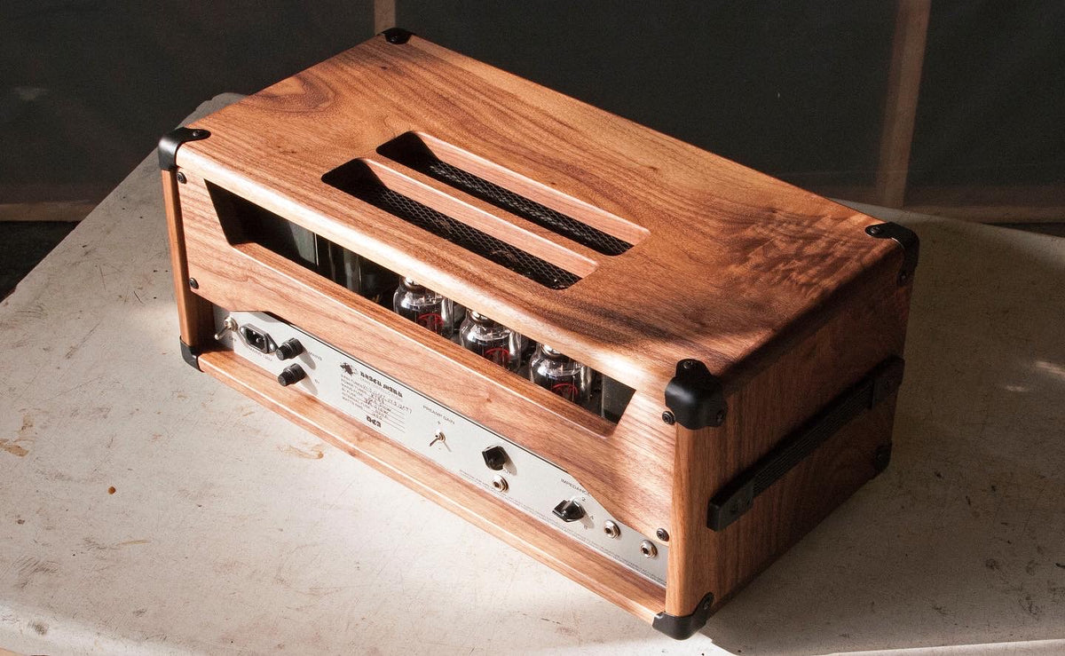 Black Mark Bass amp DCA Dean Costello Audio kt88 walnut headcase enclosure pedal platform bassist