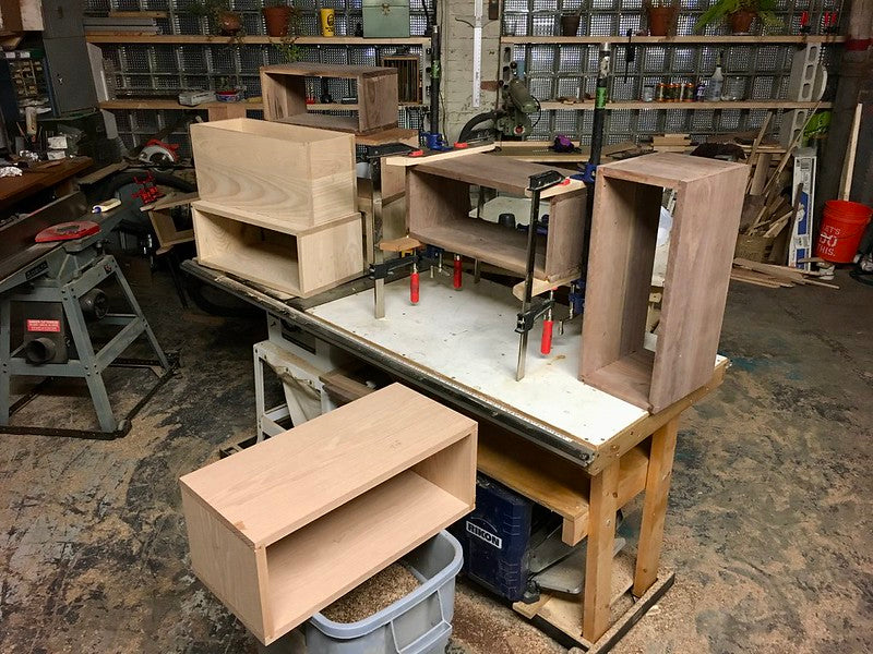woodworking headcase guitar amp handmade woodshed besse clamp delta table saw workshop