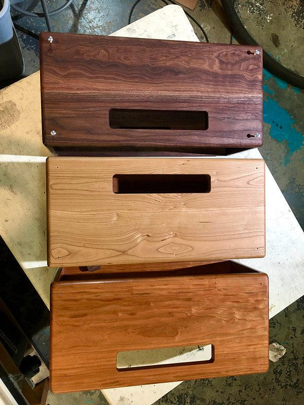 headcases woodshop woodworking cherry walnut table saw beautiful enclosure air vent workspace handmade North American hardwoods
