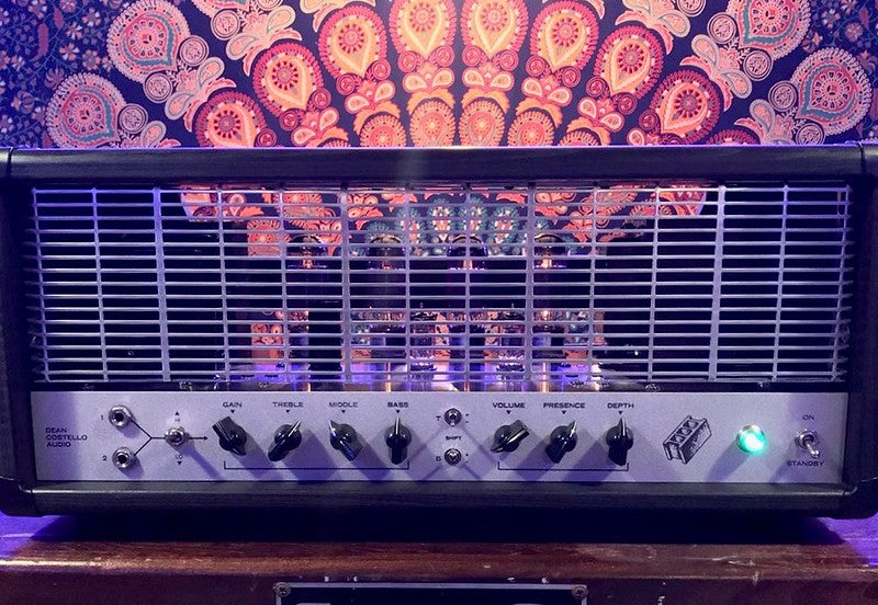 DCA HMW Dean Costello Audio Heavy Metal Warfare guitar head amp 6CA7 tube handmade audio Chicago emperor cab cabinet 4x12 high gain head