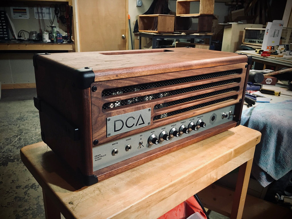 DCA Templates walnut Dean Costello Audio pedal platform hiwatt DR103 ampeg v4 or120 orange Sunn model T KT88 12ax7