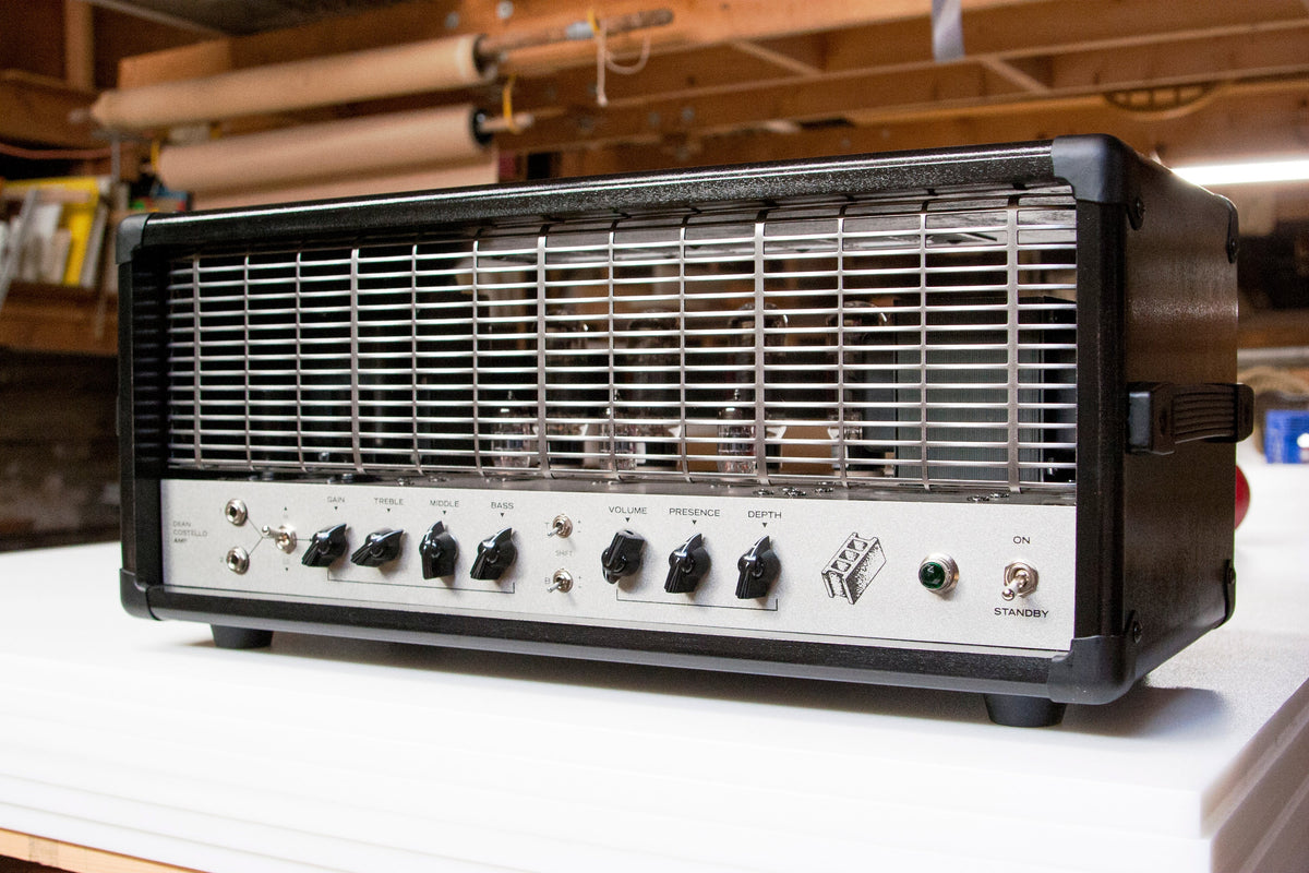 Dean Costello Audio India ink dyed black DCA HMW heavy metal warfare 6ca7 12ax7 handmade amp cinder block pro  professional make artist workspace high gain head