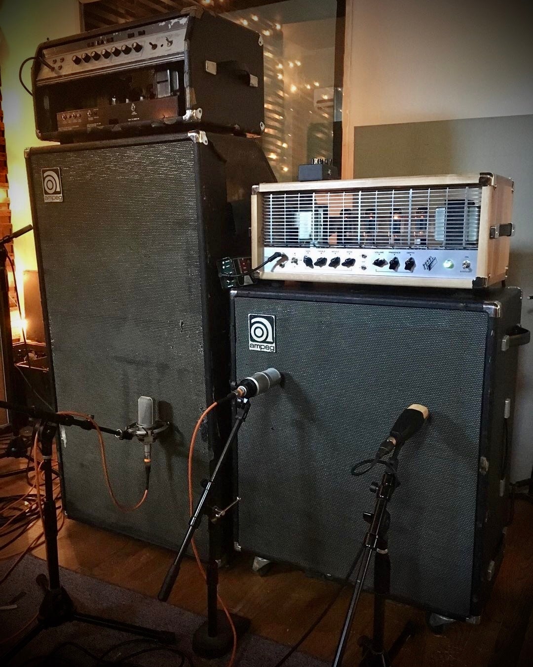 developing Nations Kevin Bernsten guitarist guitar amp bass amp ampeg SVT 4x12 8x10 recording studio pro audio tracking microphone 6ca7 tube amplifier 12ax7 studio engineer