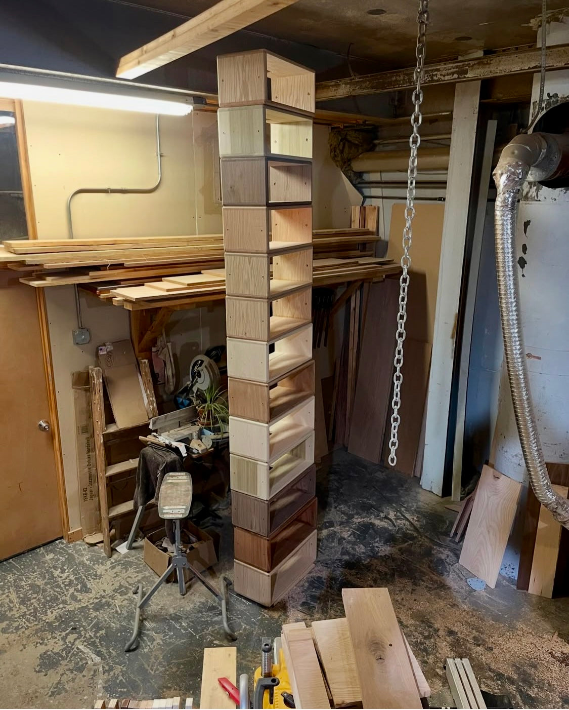 Headcases handmade giant stack woodshop ash oak maple sapele walnut cherry black limba sycamore beautiful stack