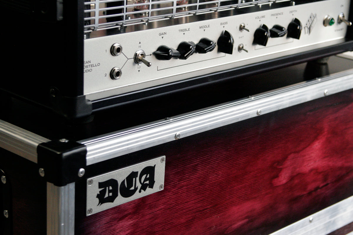 DCA HMW Heavy metal warfare Dean Costello Audio 100W amp amplifier head purple burst custom handmade high gain pedal platform amplifier made in Chicago made in USA
